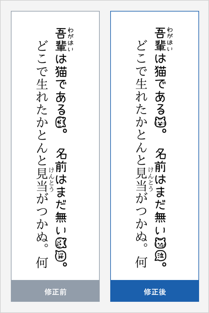 フォントが回転する例